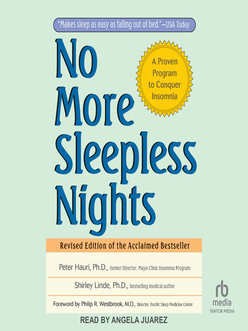 Title details for No More Sleepless Nights by Peter Hauri, PhD - Available